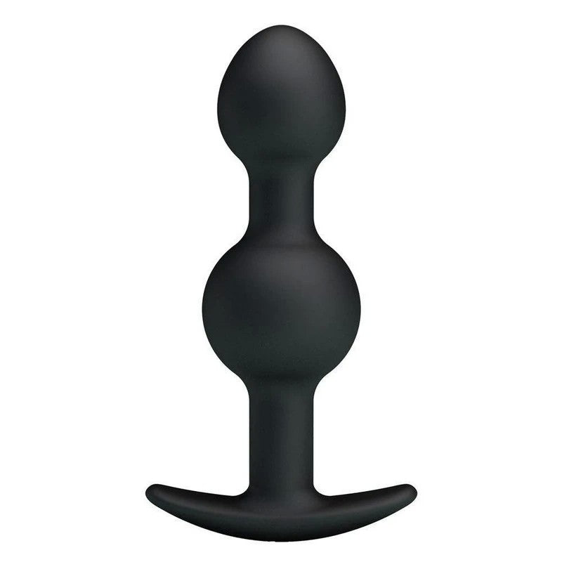 Party Up JAMES Beaded Silicone Butt Plug Black Butt Plugs