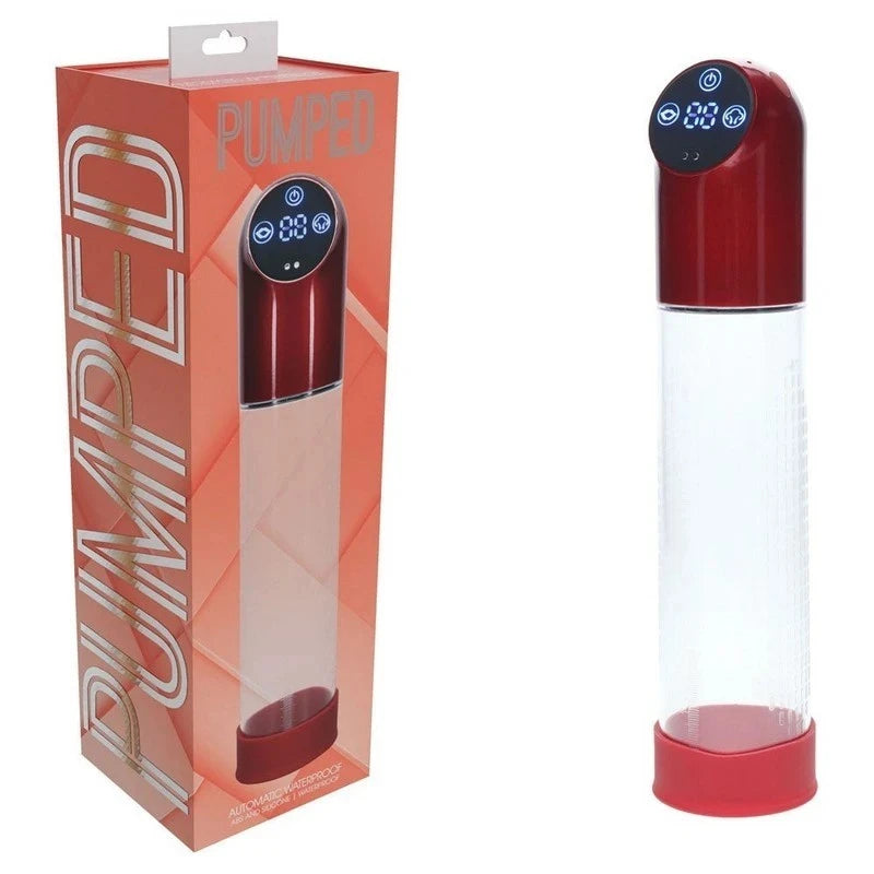 Shots Toys PUMPED USB Rechargeable Automatic Penis Pump Red Penis Pumps And Stretchers