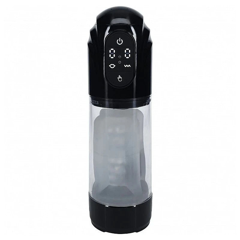 Shots Toys PUMPED TechnoThrust Rechargeable Auto Maturbator Black Masturbators and Strokers