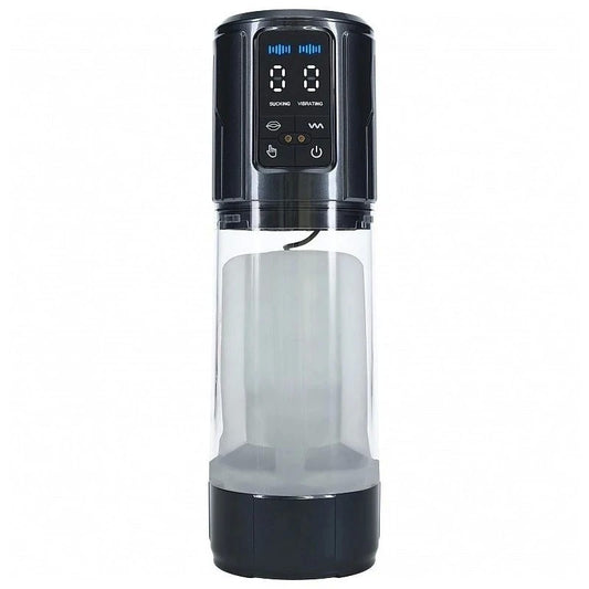 Shots Toys PUMPED UltraLift Rechargeable Auto Masturbator Grey Masturbators and Strokers