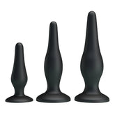 Pretty Love Beginners Mini Silicone Anal Plug Kit Black Butt Plugs