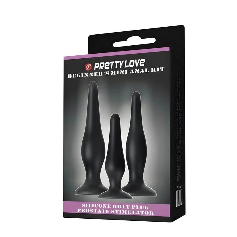 Pretty Love Beginners Mini Silicone Anal Plug Kit Butt Plugs