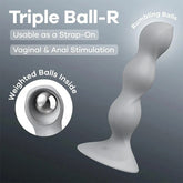 Satisfyer Triple Ball-R Beaded Anal Plug Grey Butt Plugs