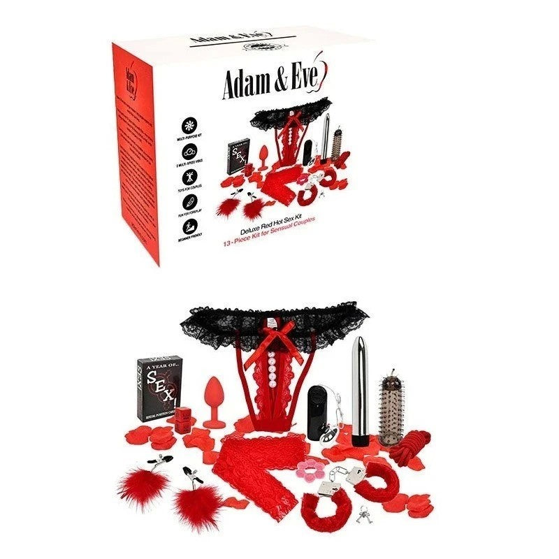 Adam & Eve DELUXE RED HOT Couples SEX KIT Red Sex Kits