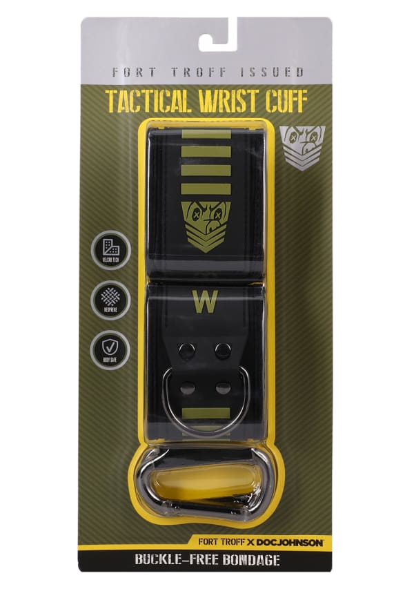 Doc Johnson Fort Troff Tactical Wrist Cuffs Black / Green Cuffs And Restraints