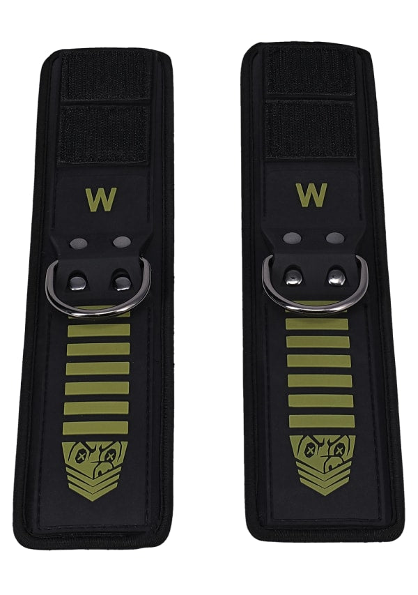 Doc Johnson Fort Troff Tactical Wrist Cuffs Black / Green Cuffs And Restraints