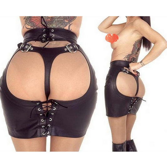 Ladies Open Back BDSM Skirt - Her Fetish