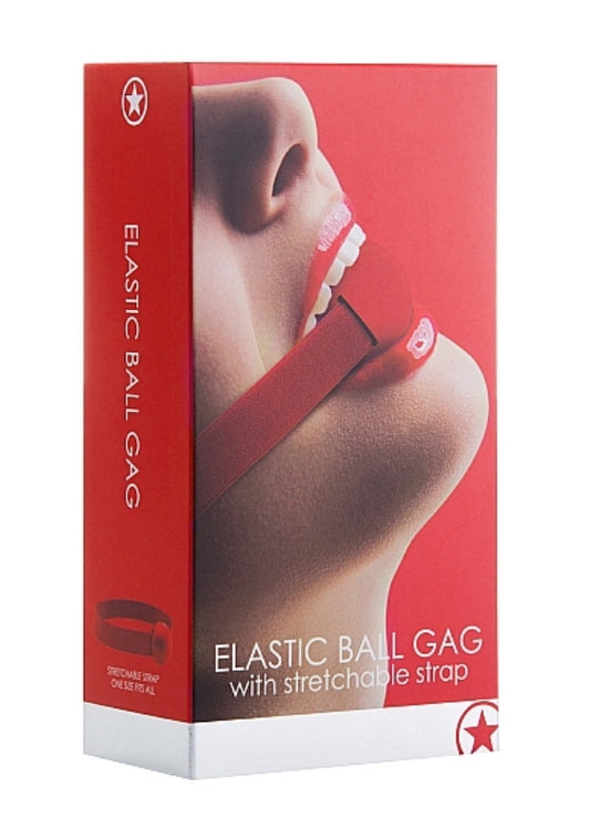Ouch! Elastic Ball Gag Red - Bondage Gags and Bits