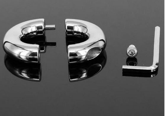 Oval Ball Stretcher In Steel Cock Rings