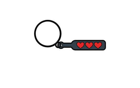 Wood Rocket Adult Party Hearts Paddle Keychain Black Party Gifts and Novelties