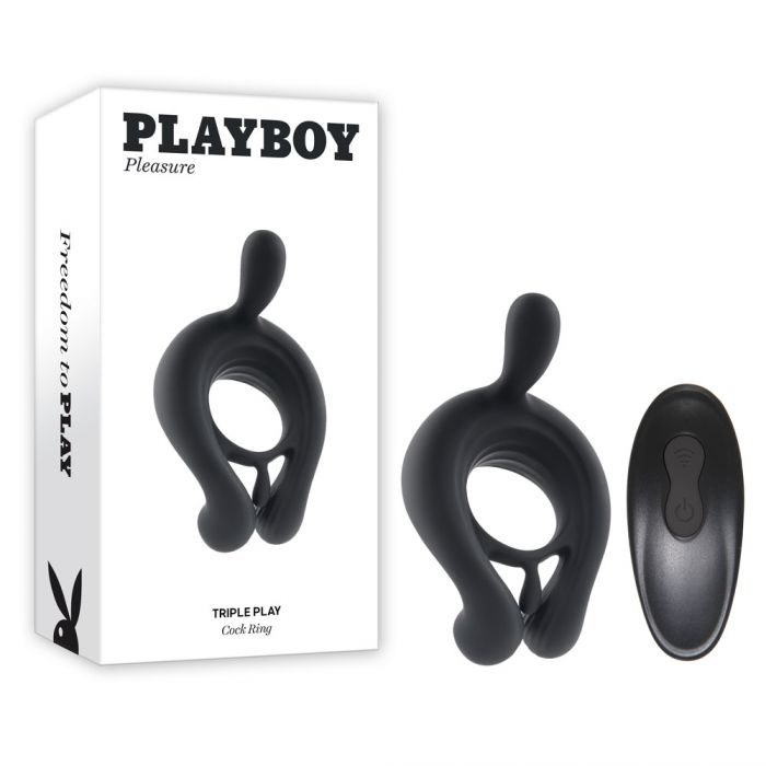 Playboy Pleasure Triple Play Remote Control Cock Ring Vibrating Cock Rings