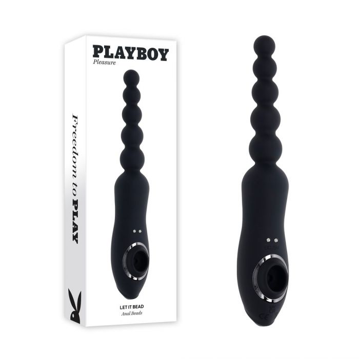 Playboy Pleasure LET IT BEAD Dual Ended Suction Vibrator Anal Beads and Balls