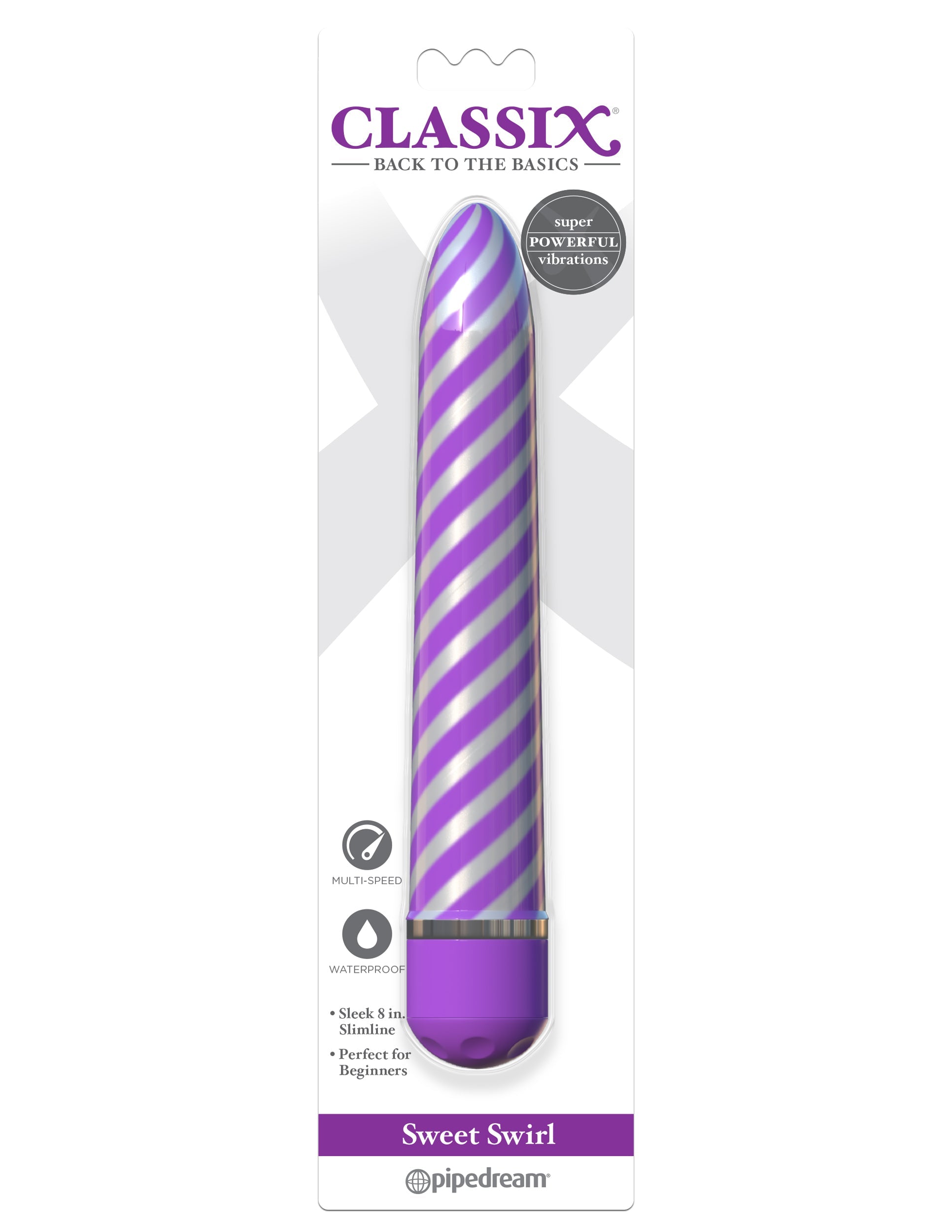 Pipedream Classix Sweet Swirl 8 Inch Bullet Vibrator Bullet Vibrators