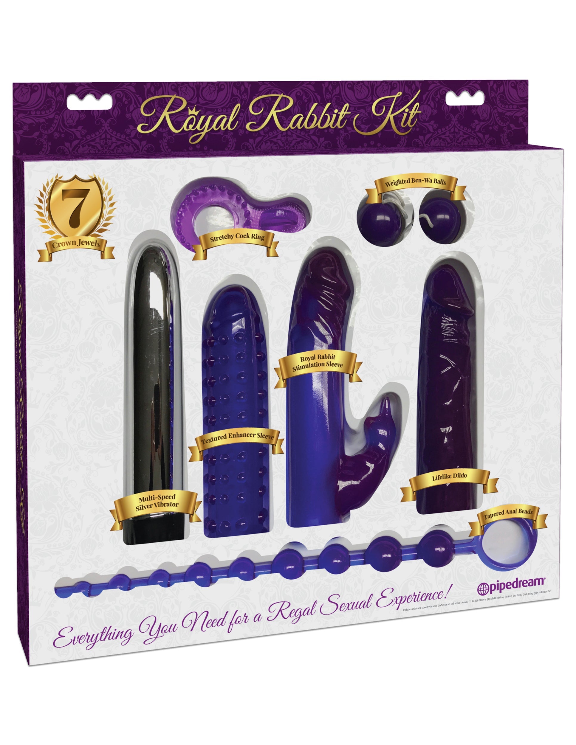 Pipedream 7 Piece Royal Rabbit Vibrators Kit Sex Kits