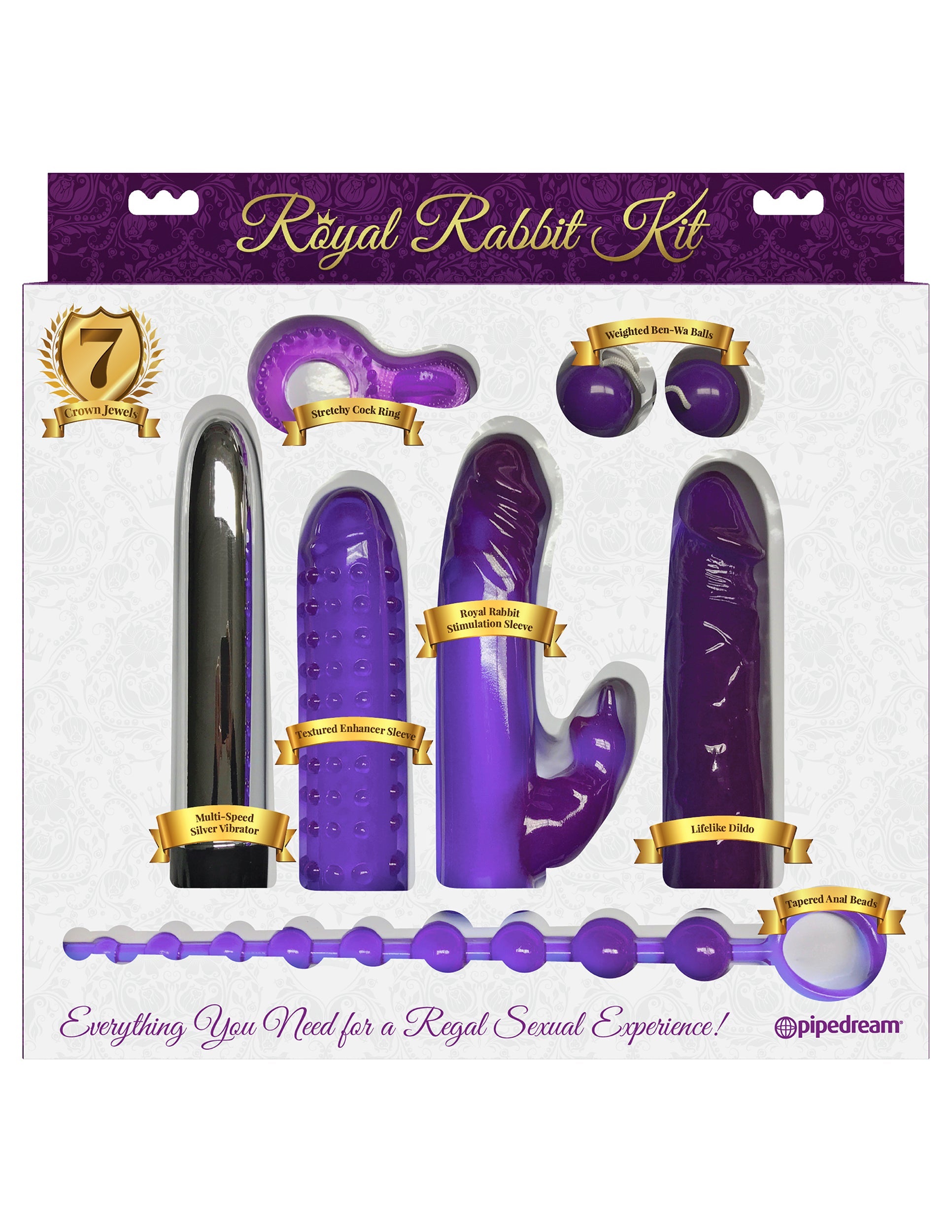 Pipedream 7 Piece Royal Rabbit Vibrators Kit Sex Kits