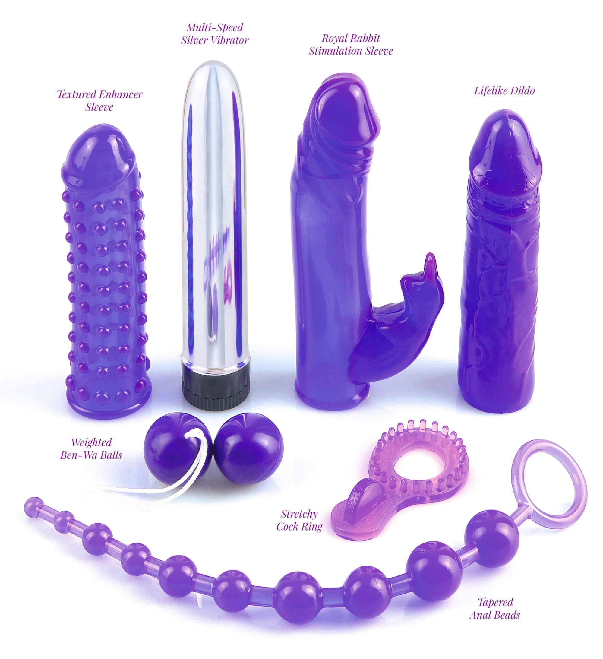 Pipedream 7 Piece Royal Rabbit Vibrators Kit Sex Kits