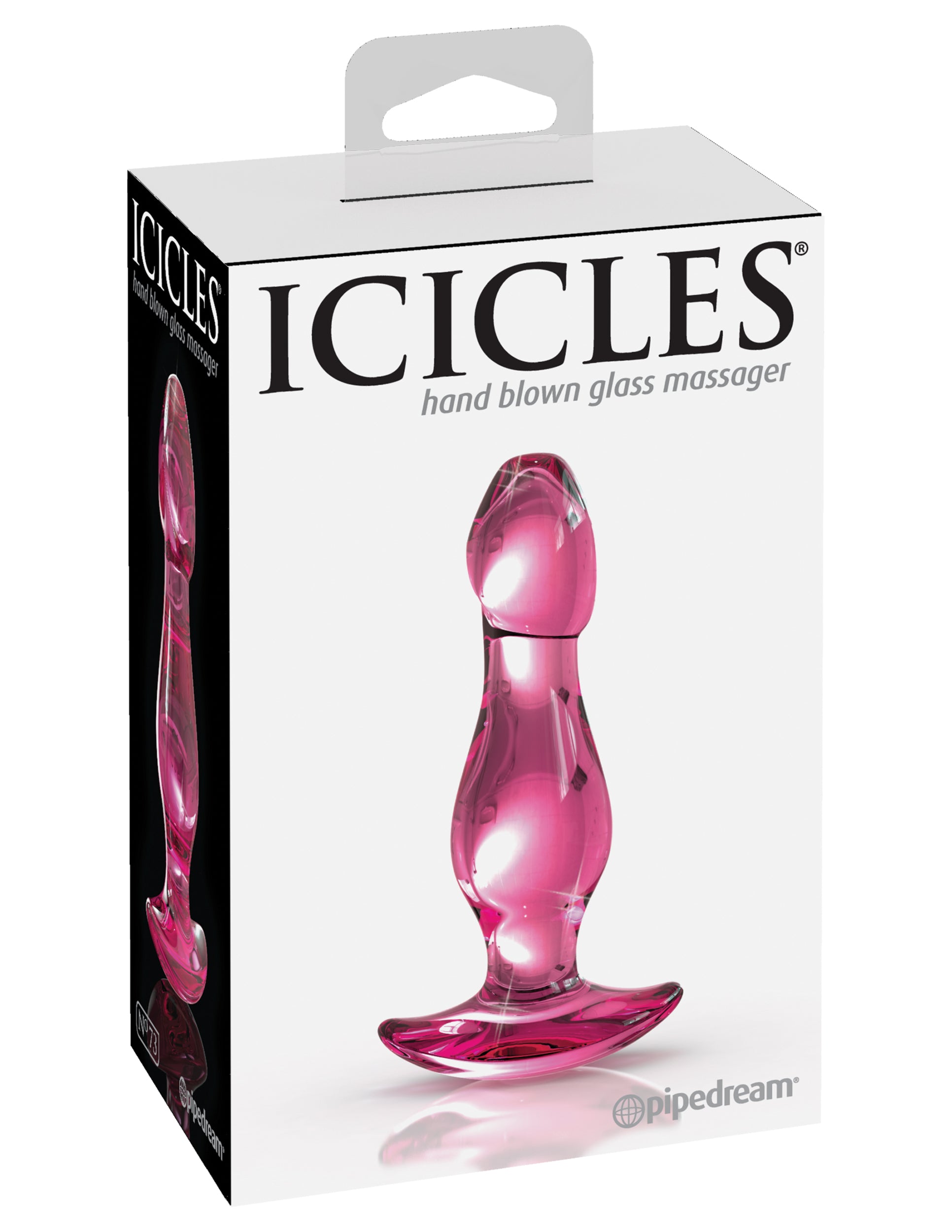 Pipedream Icicles No 73 Glass Anal Plug Pink Glass Sex Toys