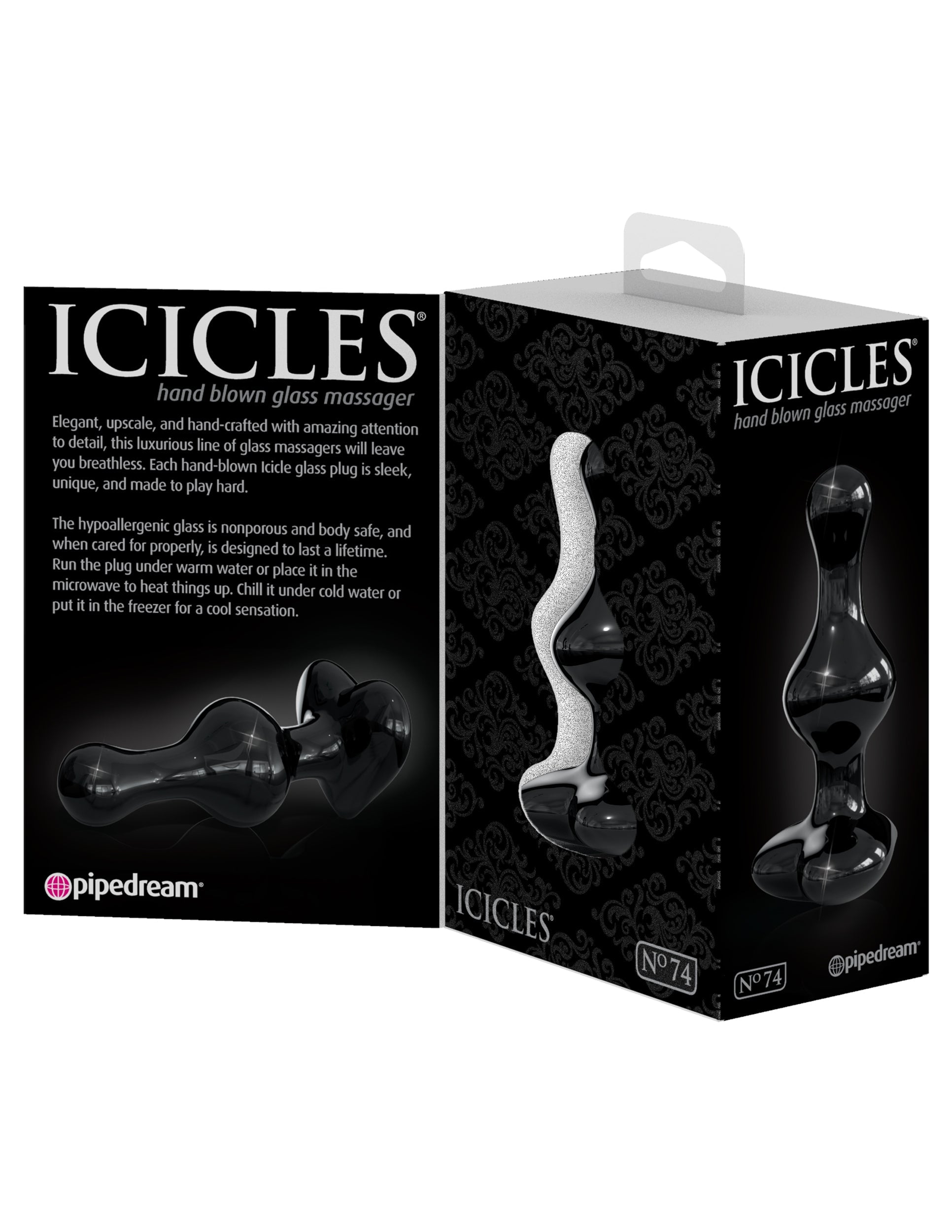 Pipedream Icicles No 74 Hand Blown Glass Butt Plug Glass Sex Toys