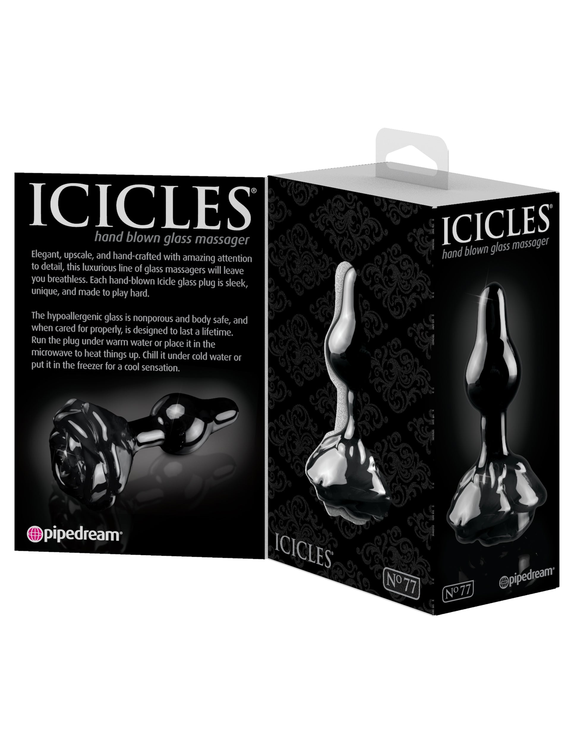 Pipedream Icicles No 77 Rose Shaped Glass Anal Plug Glass Sex Toys