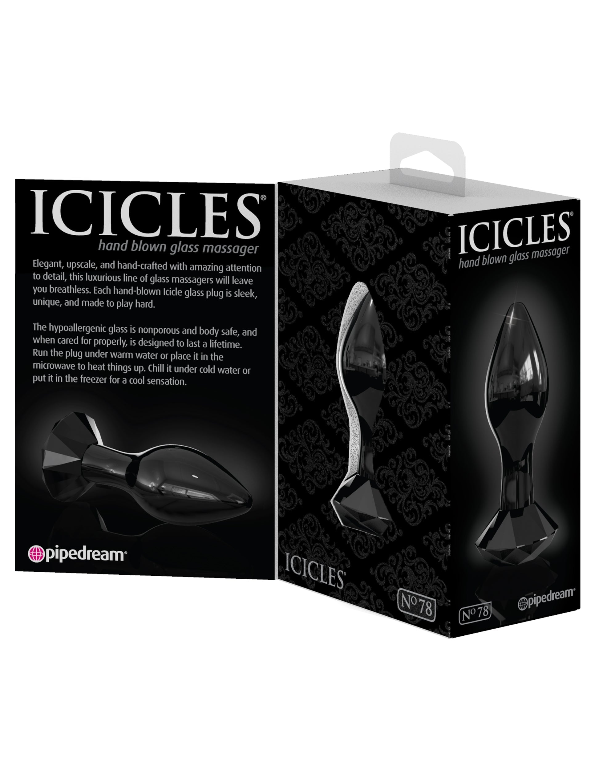 Pipedream Icicles No 78 Hand Blown Glass Butt Plug Glass Sex Toys