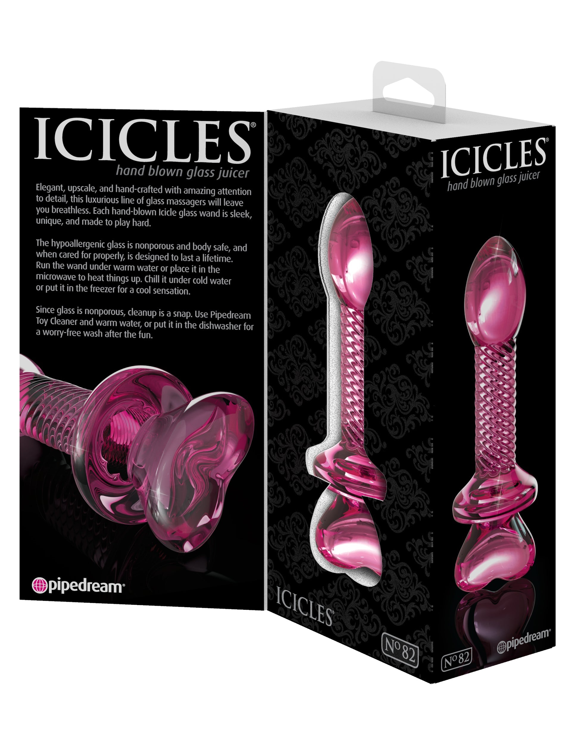 Pipedream Icicles No 82 Hand Blow Gnass Anal Plug Glass Sex Toys