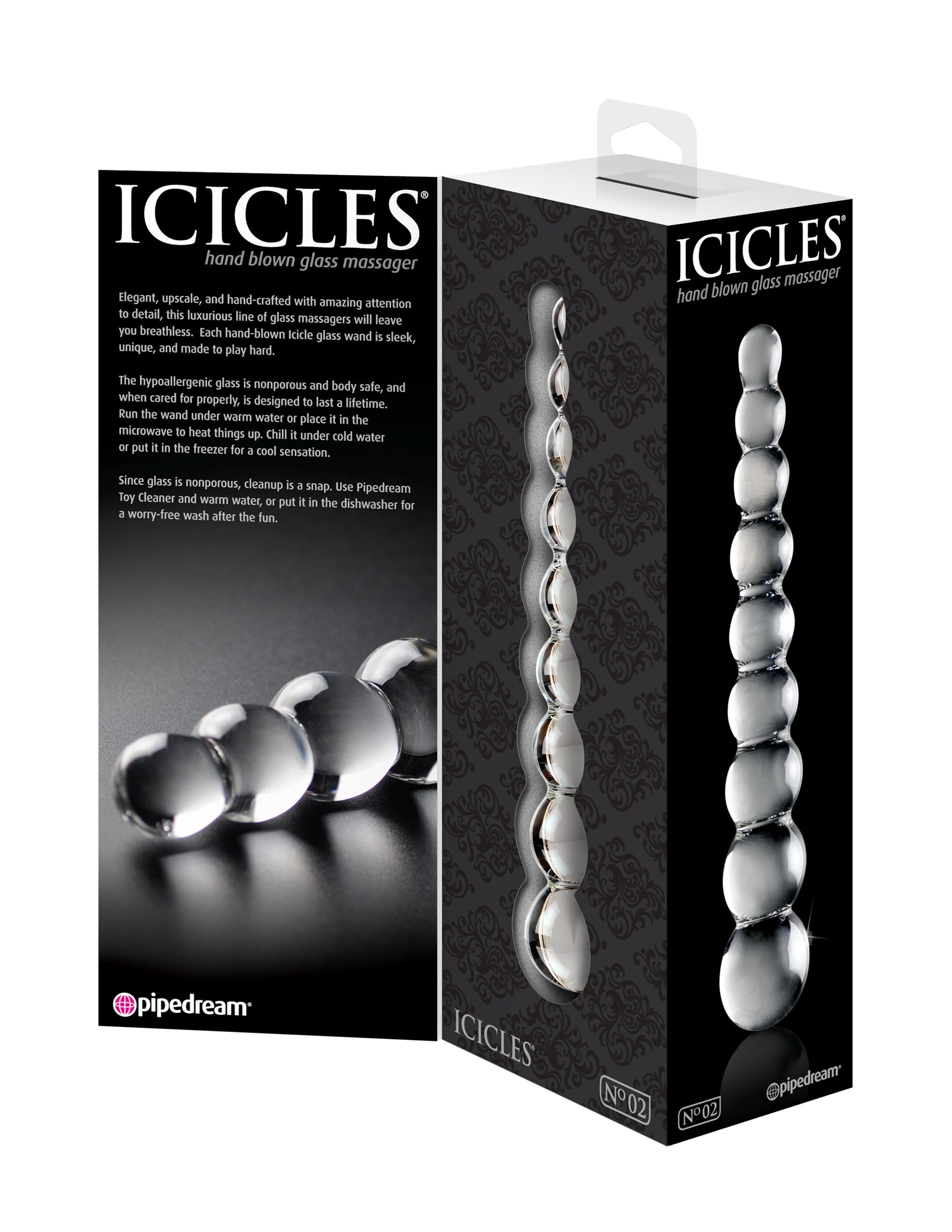 Pipedream Icicles No 02 Luxury Glass Massager Glass Sex Toys