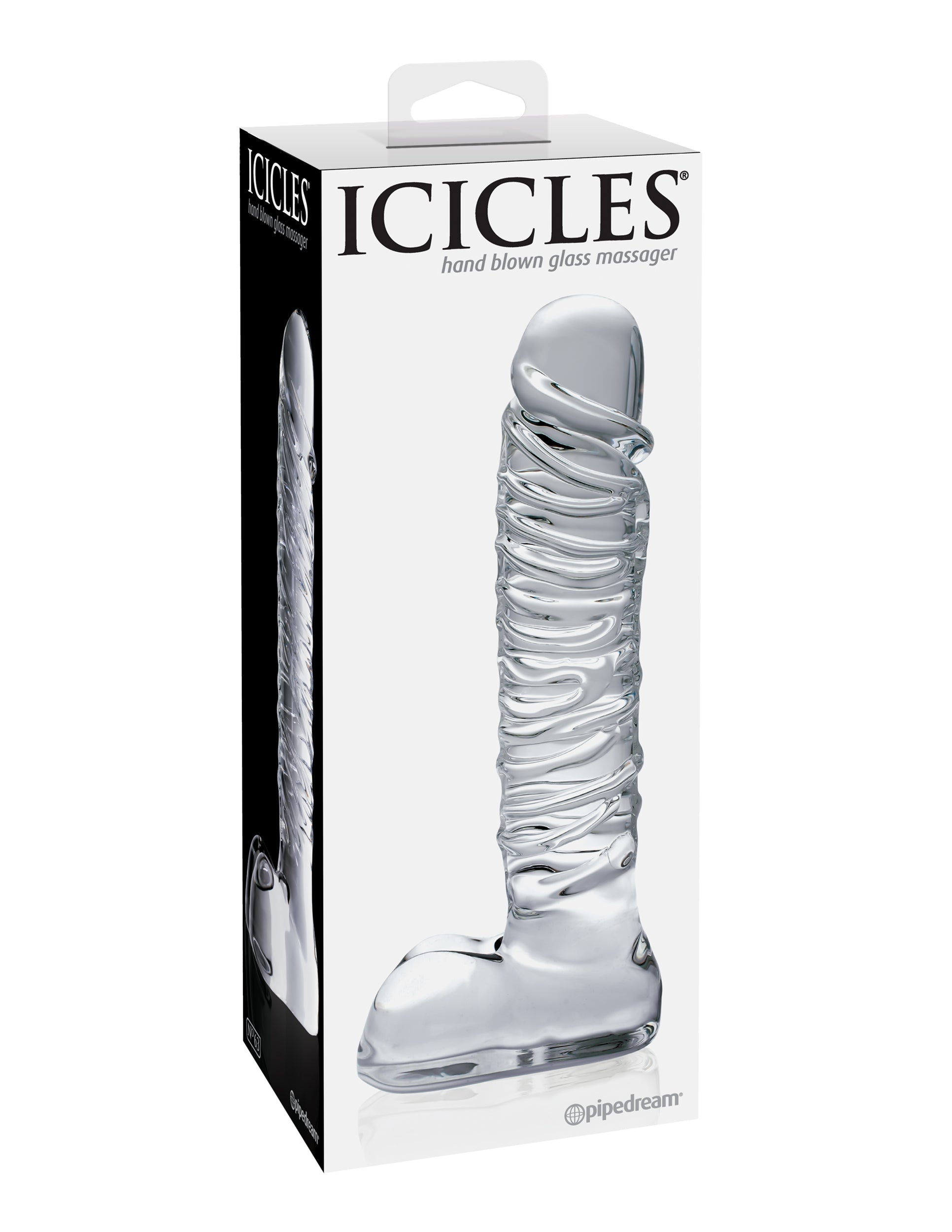 Pipedream Icicles No 63 Realistic Glass Dong Glass Sex Toys