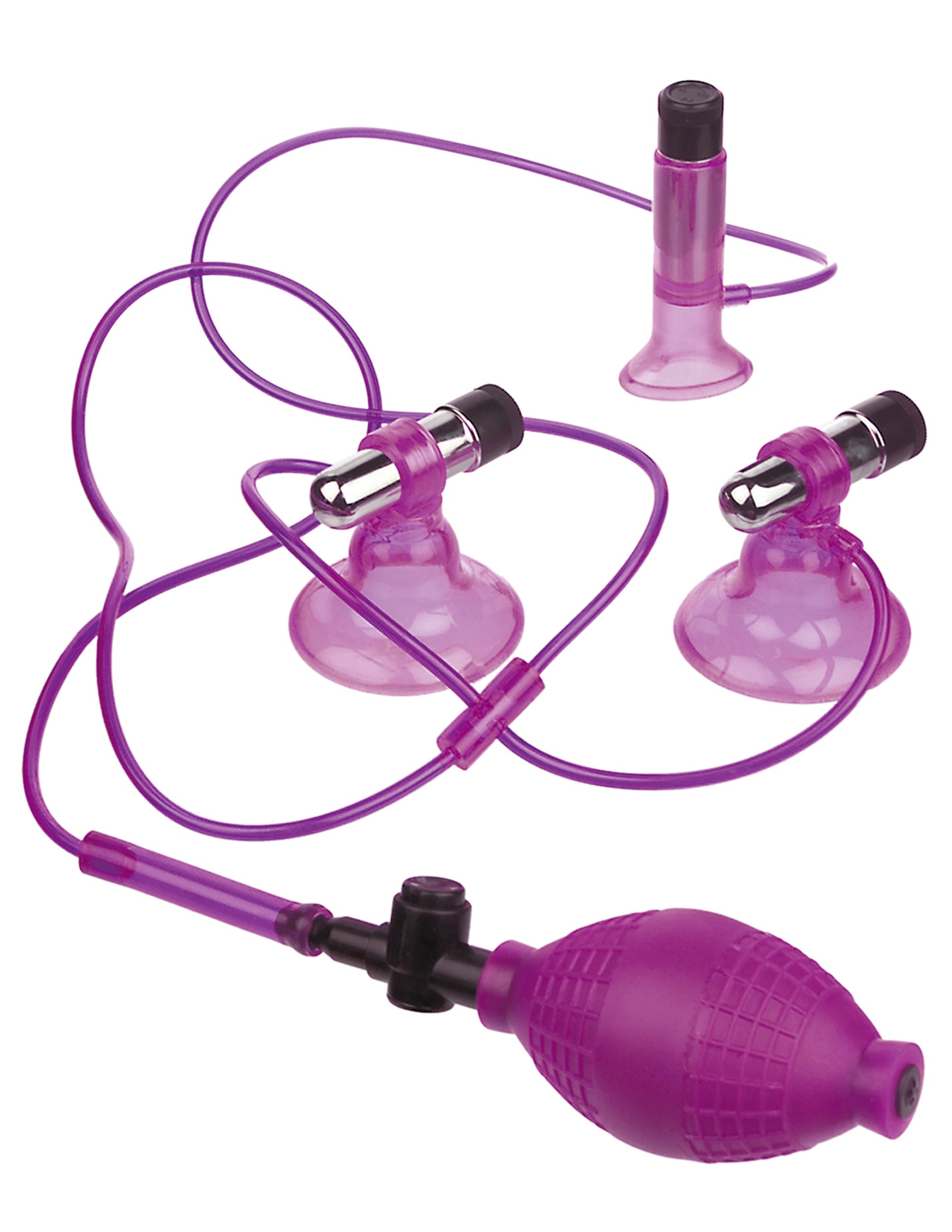 Fetish Fantasy Vibrating Triple Super Nipple Suckers Breast and Nipple Toys