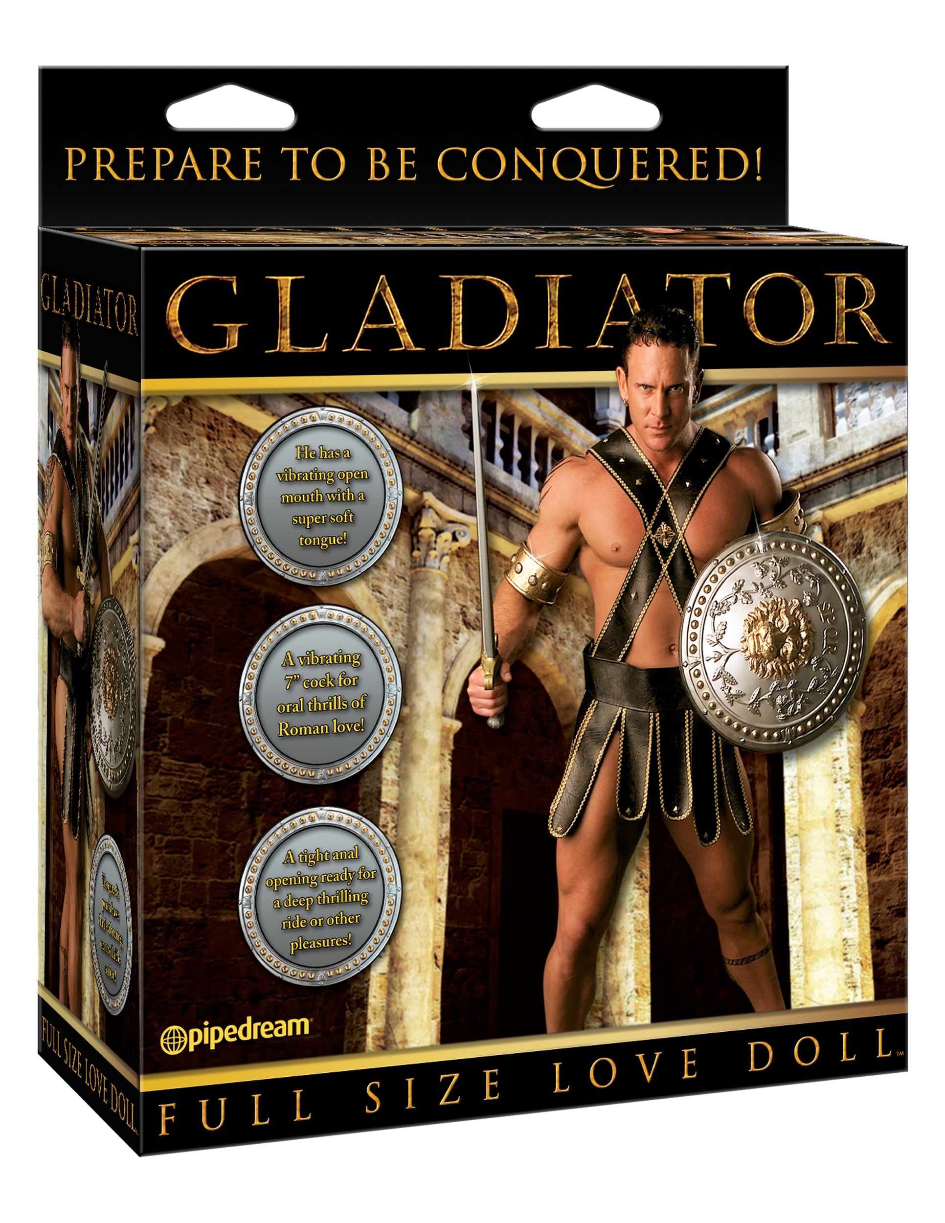 Pipedream Gladiator Inflatable Love Doll With Dong Masturbators and Strokers
