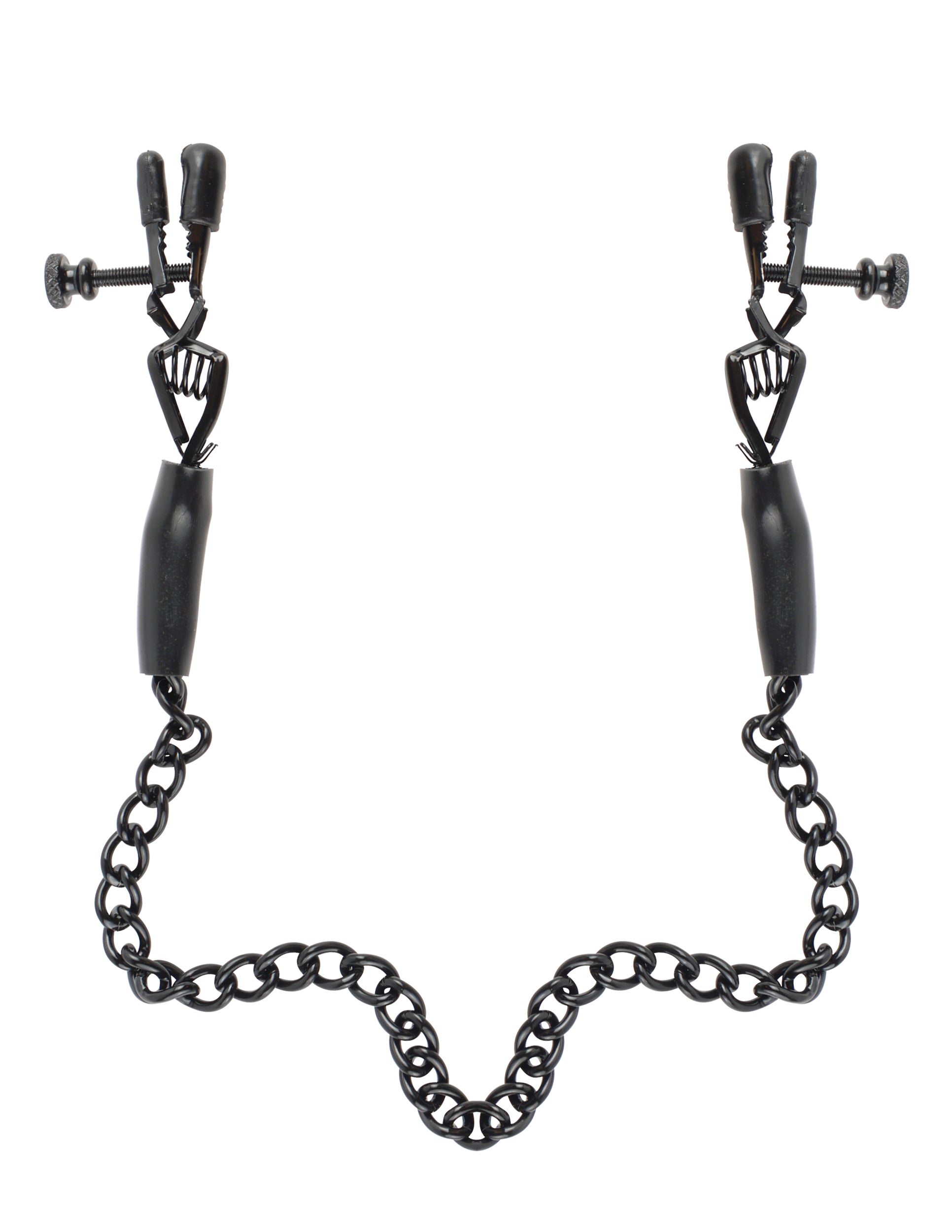Fetish Fantasy Adjustable Nipple Chain Clamps Black Nipple and Clit Clamps