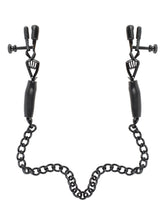 Fetish Fantasy Adjustable Nipple Chain Clamps Black Nipple and Clit Clamps