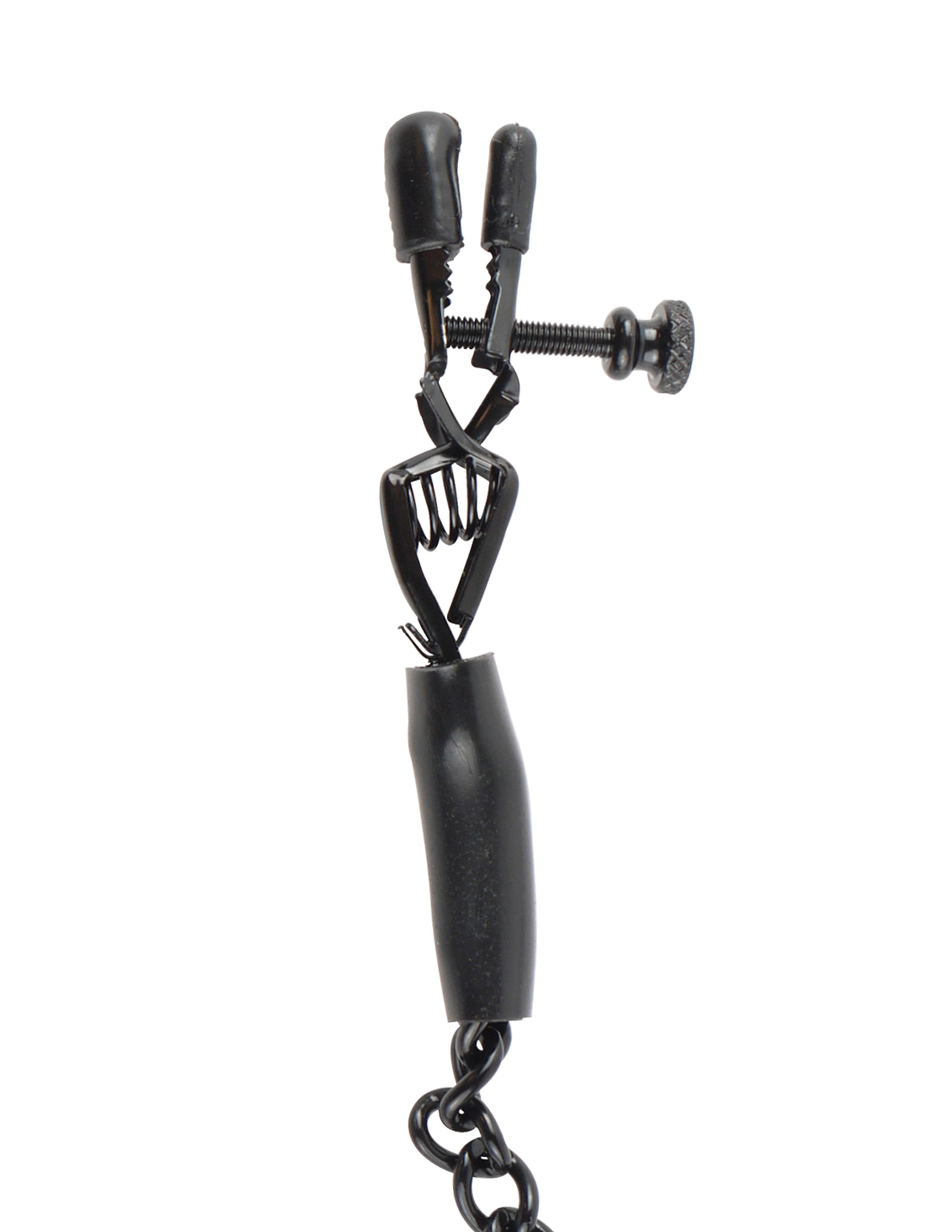 Fetish Fantasy Adjustable Nipple Chain Clamps Black Nipple and Clit Clamps