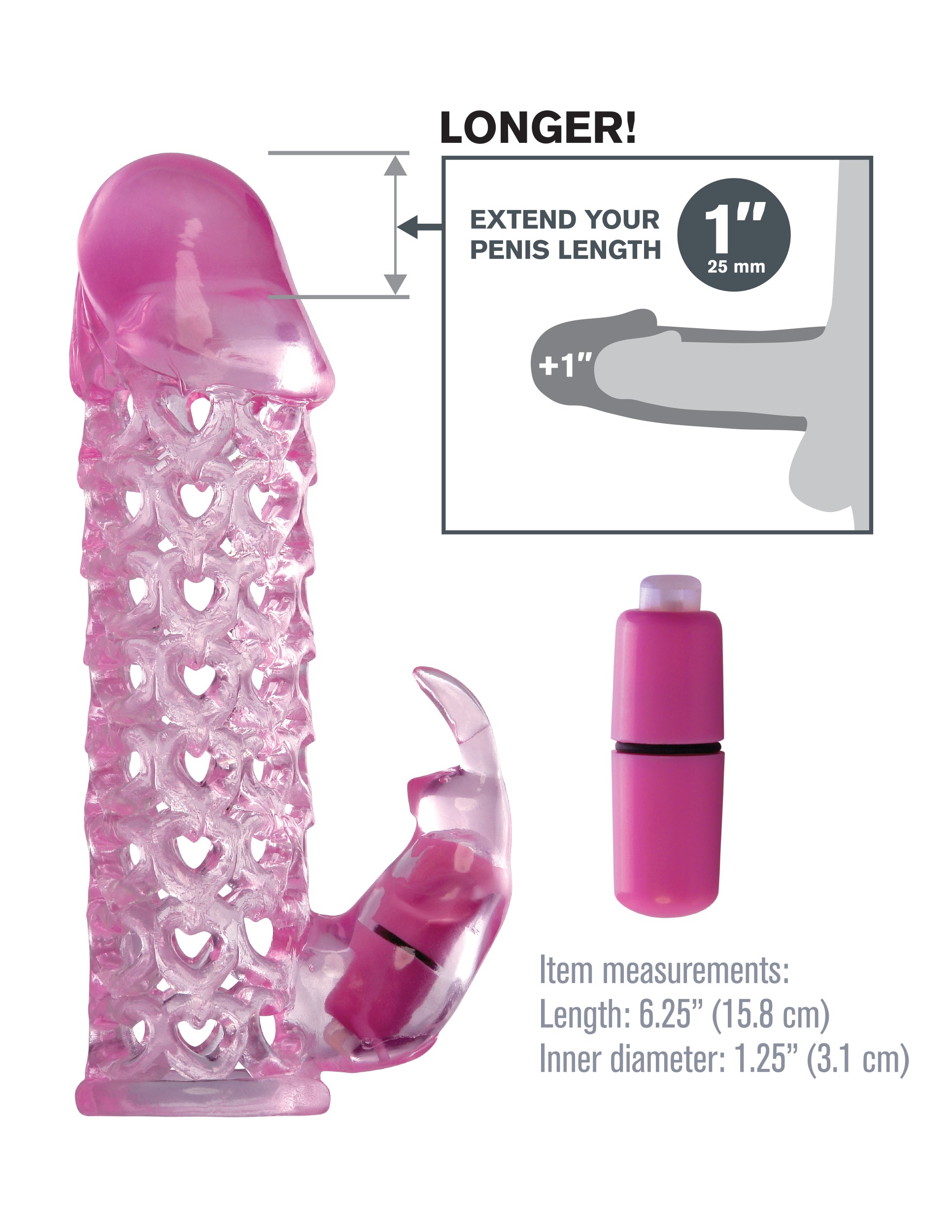 Fantasy X-Tensions Vibrating Couples Cock Cage Pink Pumps, Extenders and Sleeves