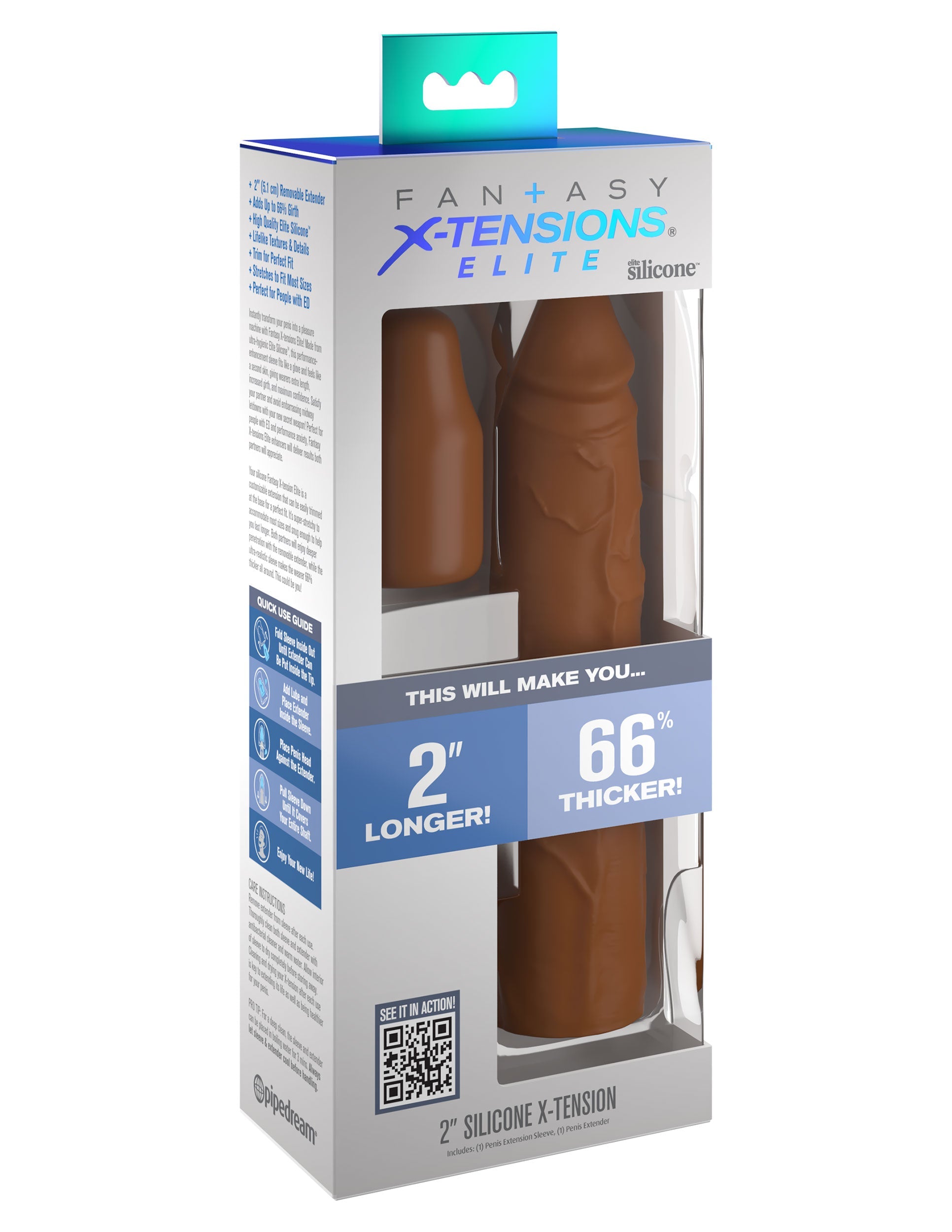 Fantasy X-Tensions Elite 2 Inch Silicone Cock Extension Penis Sleeves and Extenders