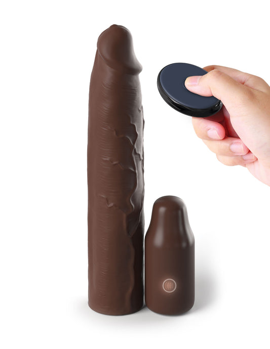 FX Elite 3 Inch Vibrating Mega Penis Extension With Remote - Penis Sleeves and Extenders