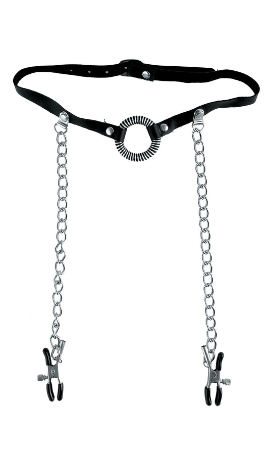 Fetish Fantasy Limited Edition O Ring Gag and Nipple Clamps Bondage Gags and Bits