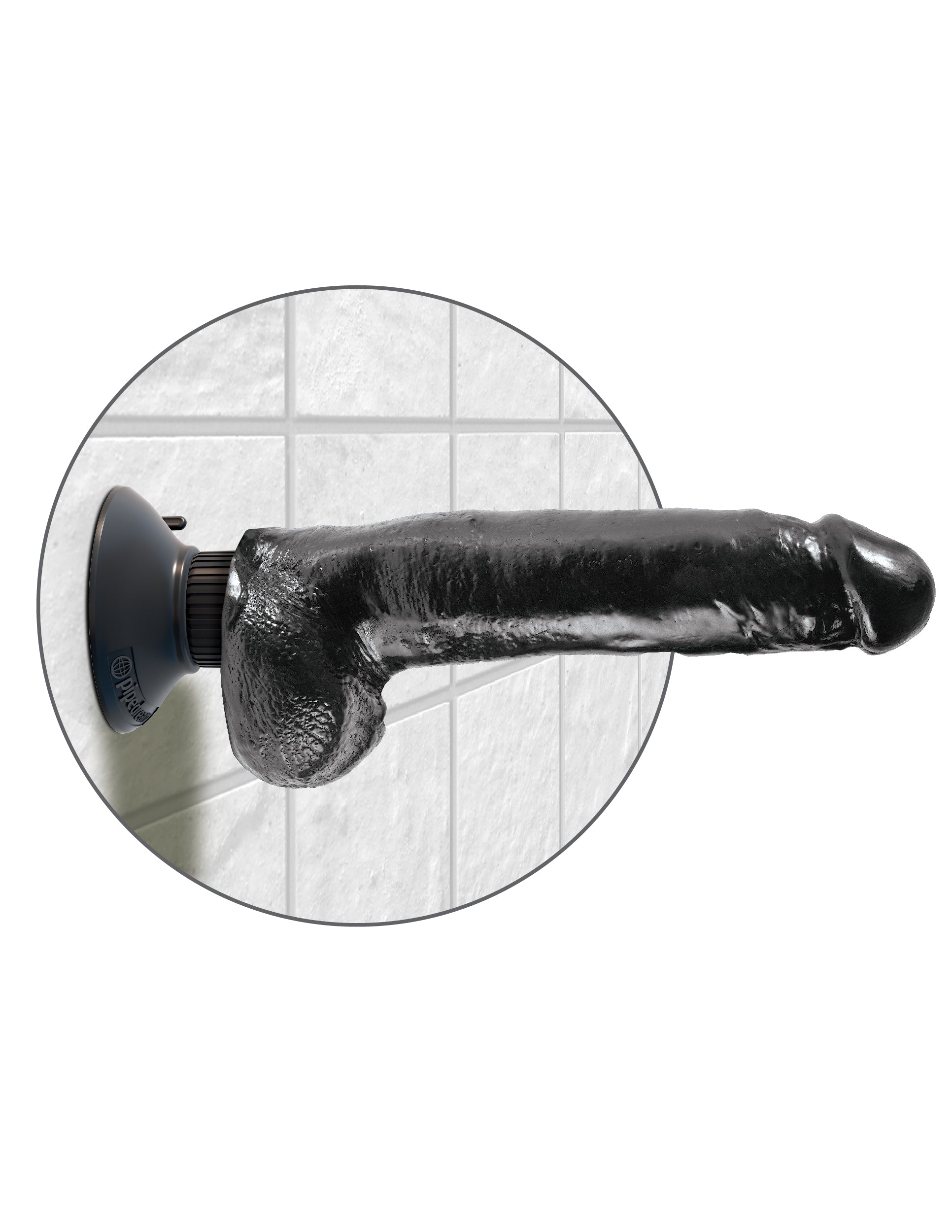 King Cock 9 Inch Suction Cup Vibrating Dildo with Balls Vibrating Dildos