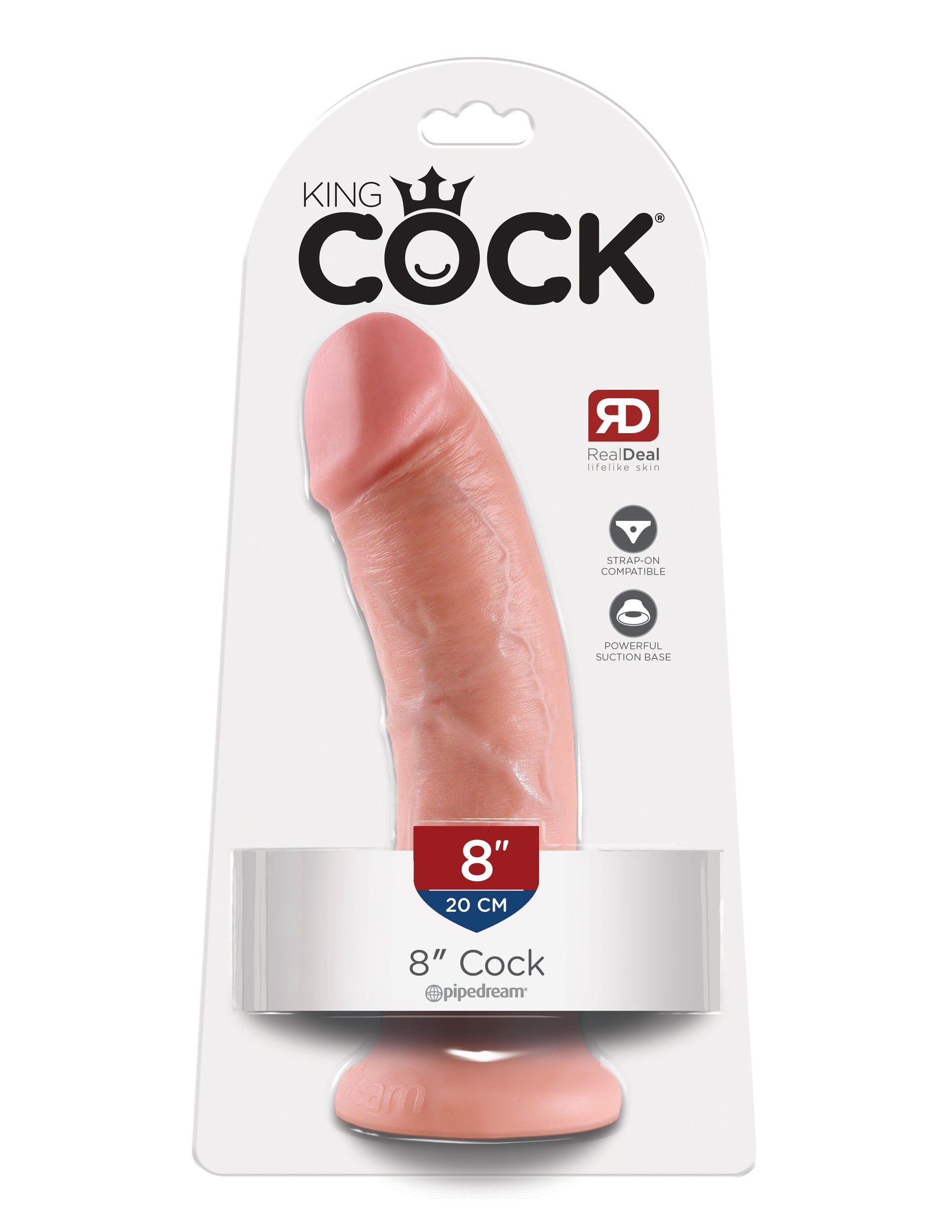 King Cock 8 Inch Realistic Dildo with Suction Cup Realistic Dildos