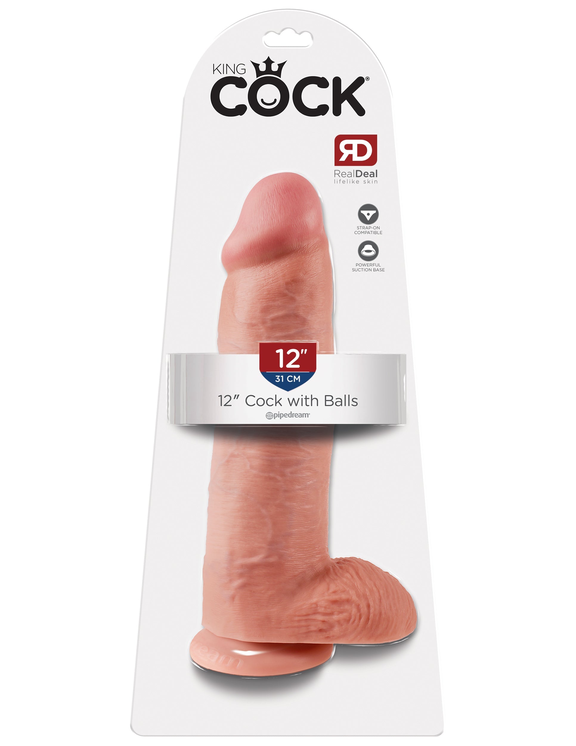 King Cock 12 Inch Suction Cup Realistic Dildo with Balls Realistic Dildos