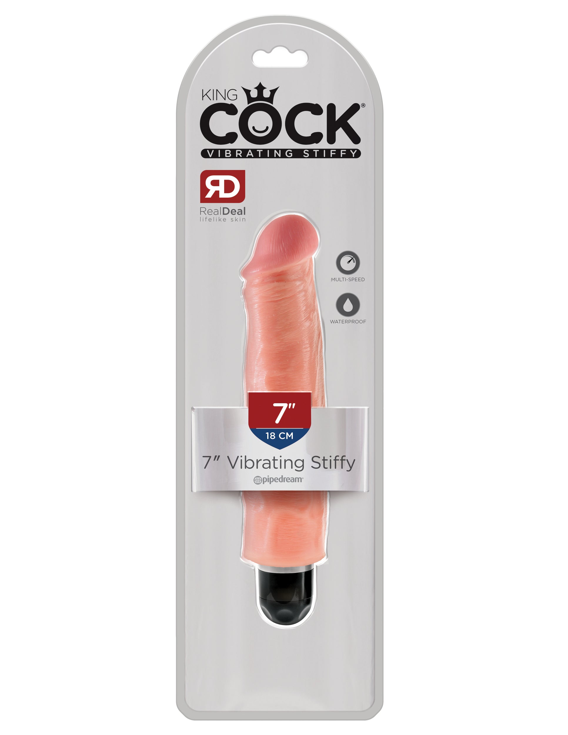 King Cock Vibrating Stiffy Realistic & Body-Safe Dildo Flesh Vibrating Dildos