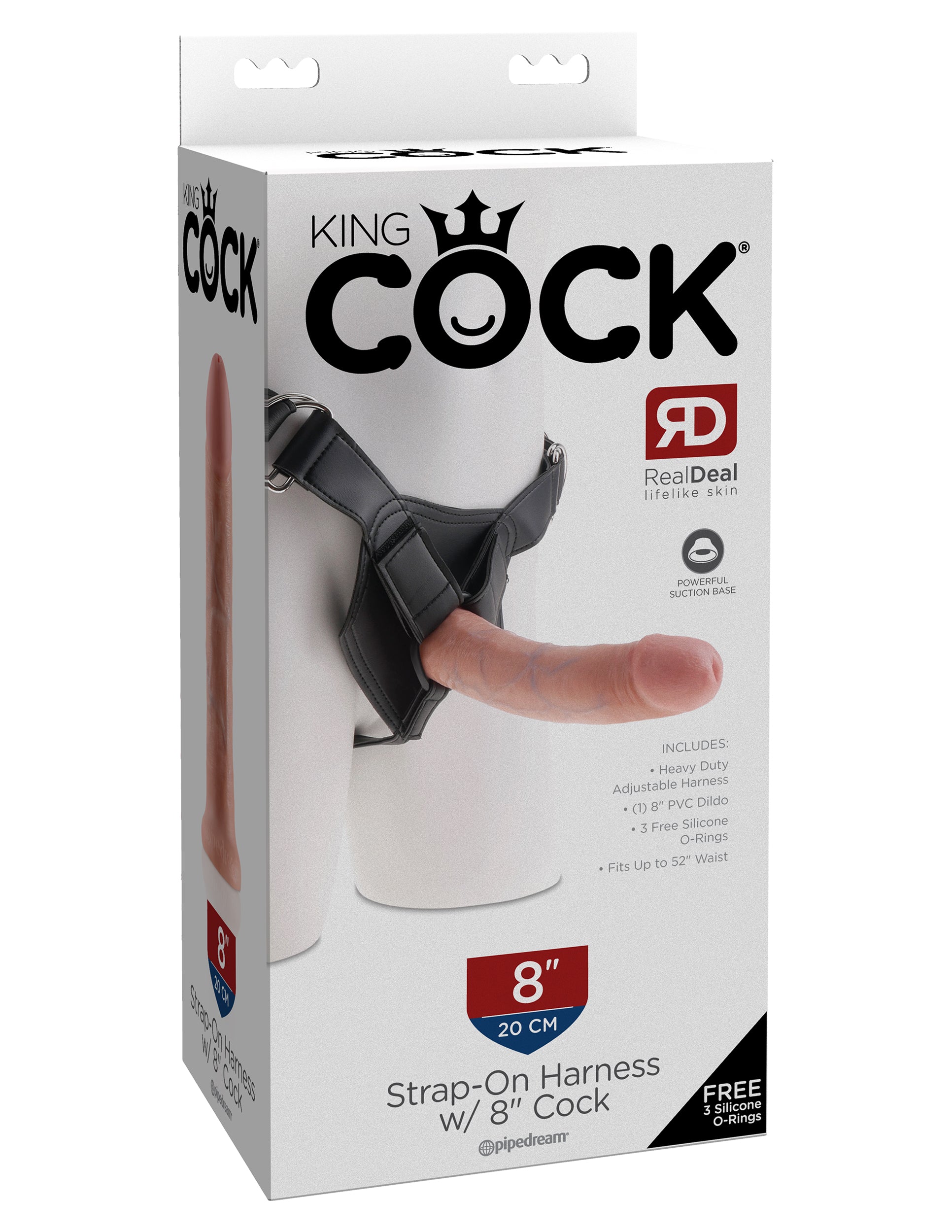 King Cock Strap-On Harness with 8 inch Realistic Cock Strap On Sextoys