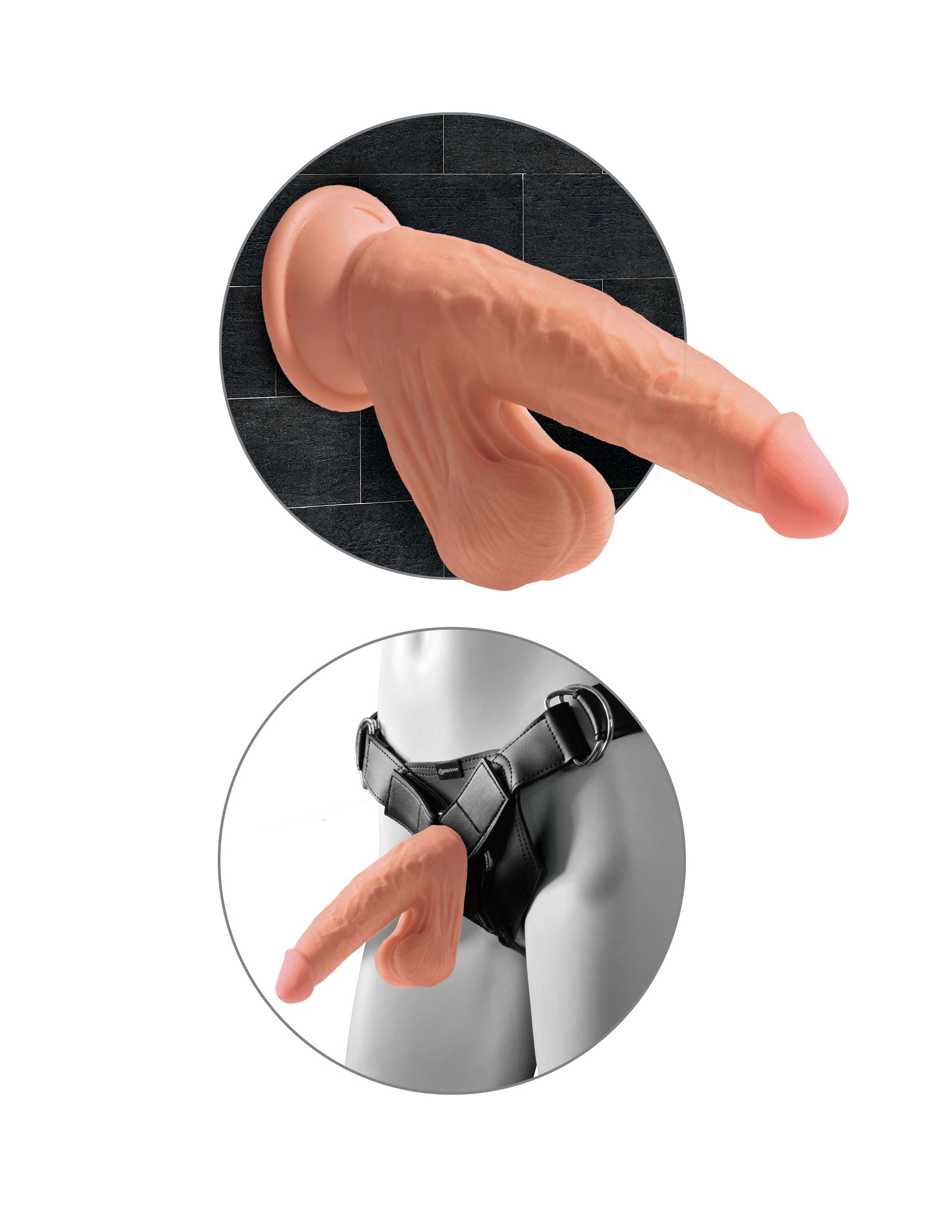 King Cock Plus 7 Inch Triple Density Cock With Swinging Ball Realistic Dildos