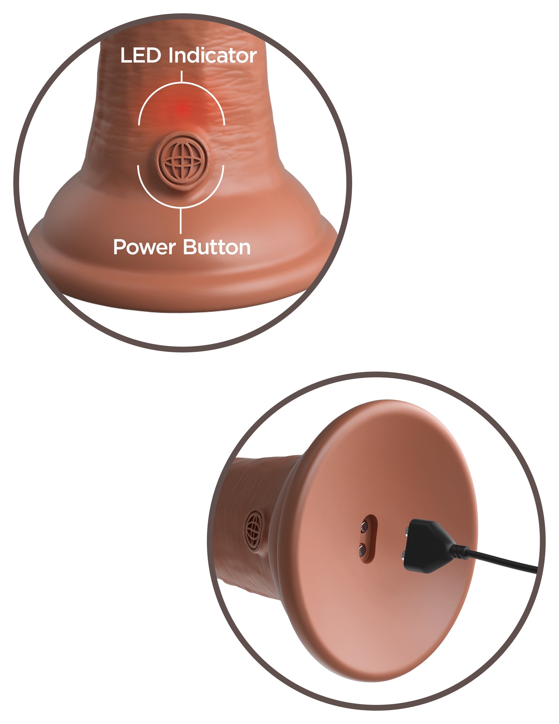 King Cock Elite Vibrating Dual Density Silicone Cock Tan Realistic Dildos