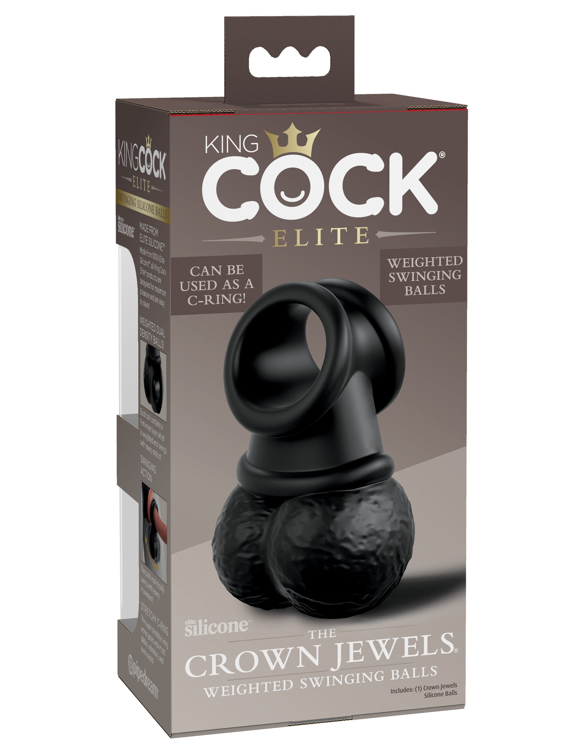 King Cock Elite The Crown Jewels Weighted Silicone Balls Realistic Dildos