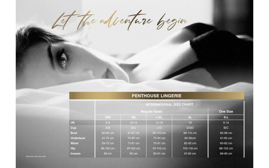 Penthouse Lingerie Hot Nightfall Geometric Net Bodystocking One Size Body Stockings