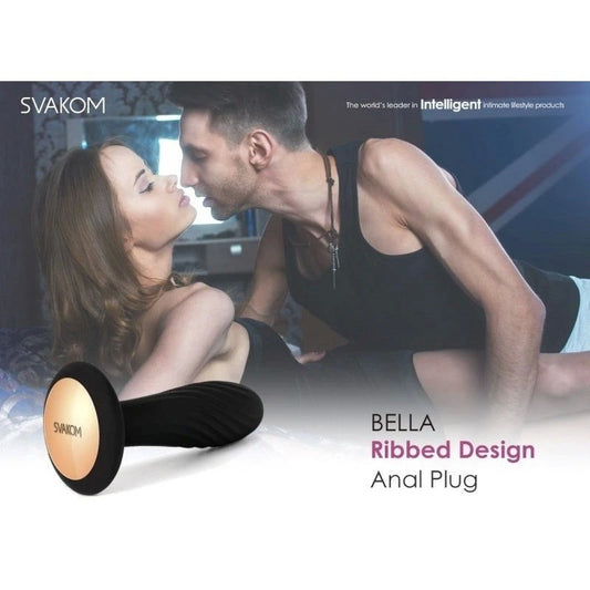 Svakom Bella Ribbed Design Silicone Anal Plug - Butt Plugs