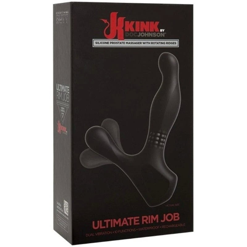 Ultimate Rim Job Silicone Prostate Massager with Rotating Ridges Prostate Toys