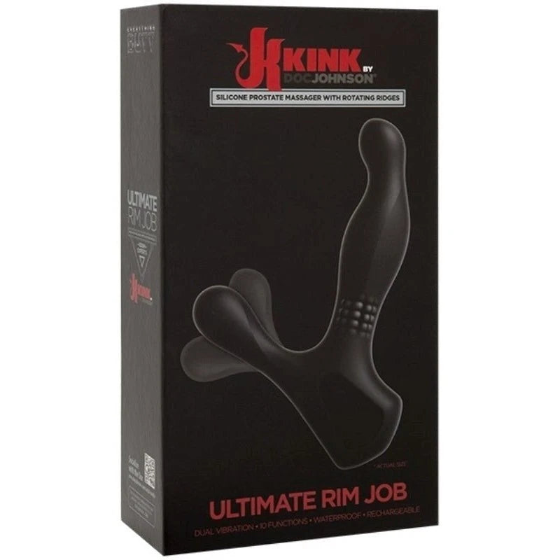 Ultimate Rim Job Silicone Prostate Massager with Rotating Ridges Prostate Toys