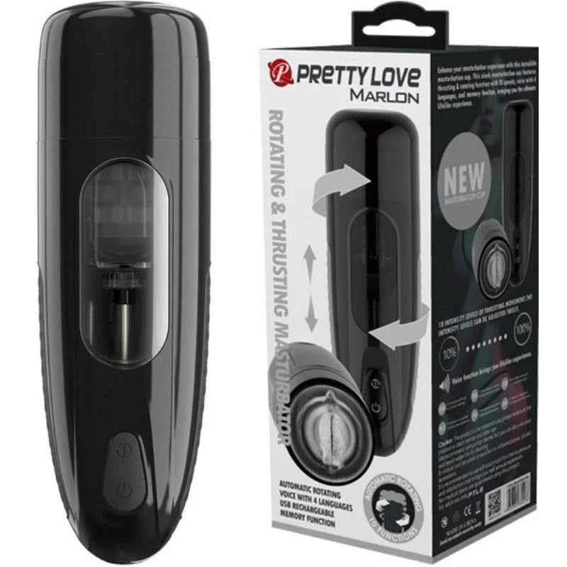 Pretty Love Marlon Rotating and Thrusting Sexy Talk Stroker Masturbators and Strokers