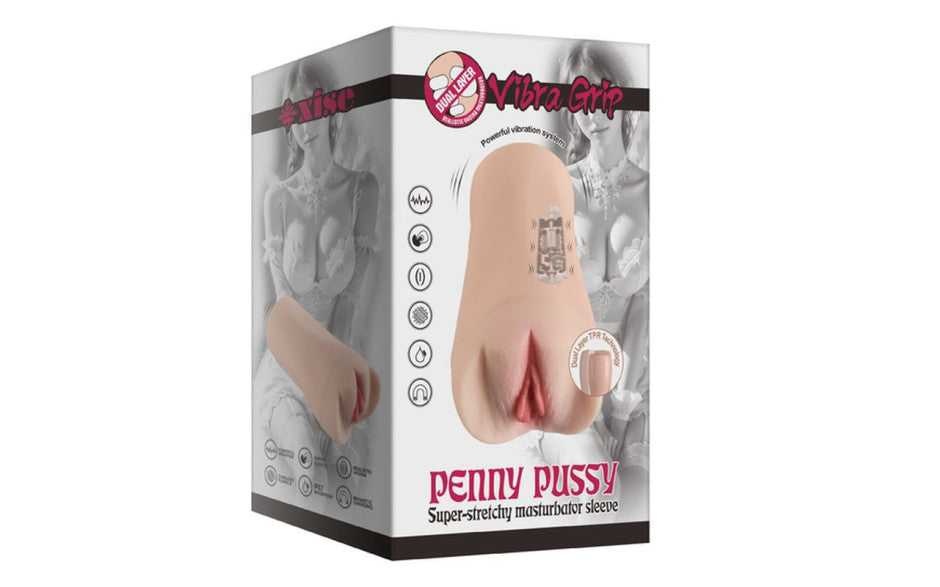 Xise Penny Pussy Dual Layer Vibrating Male Masturbator - Masturbators and Strokers